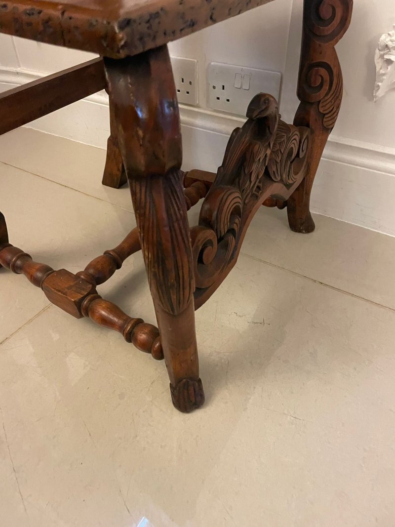 Set of 4 Antique Victorian Quality Carved Walnut Dining Chairs - Image 12